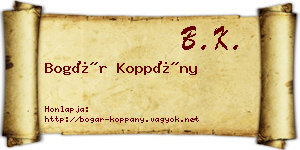 Bogár Koppány névjegykártya